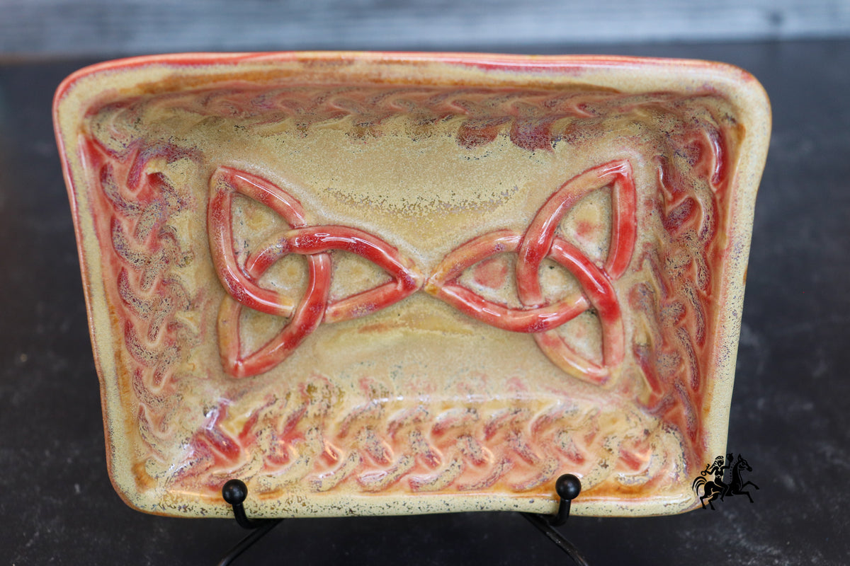 Celtic Soap or Trinket Dish - Sunset Triquetra Second