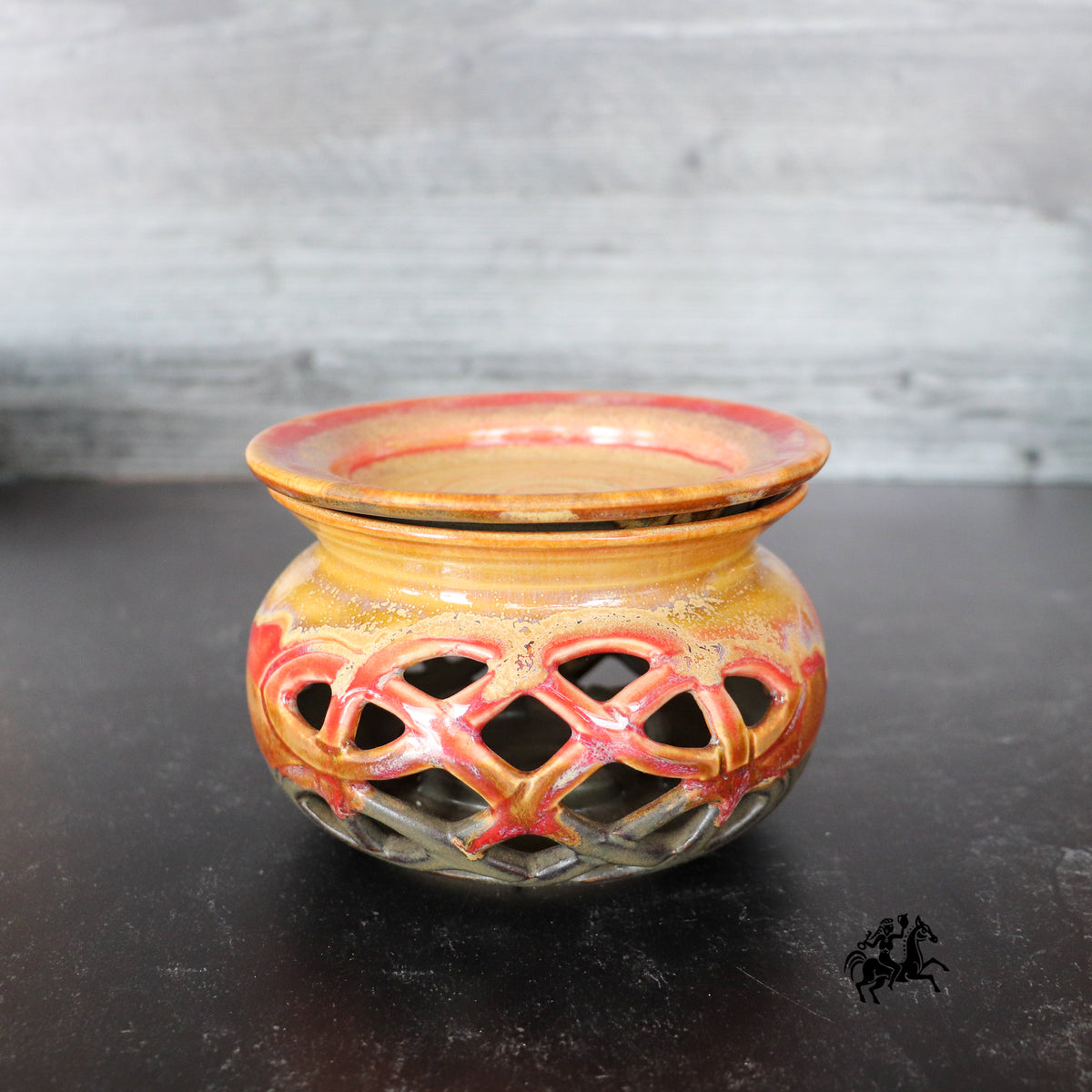 Wax Melt or Oil Warmer Sunset Red and Gold Celtic Knot